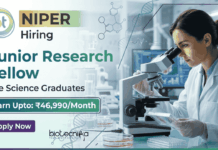 Junior Research Fellow Job at NIPER Recruitment 2026 | Life Science Jobs | Apply Now Junior Research Fellow Job at NIPER Recruitment 2026 for Life Science Jobs in Hyderabad