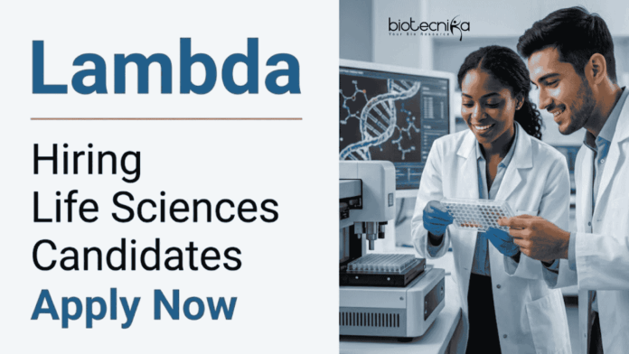 Lambda (4) Lambda Career: Hiring a Regulatory Affairs Officer in Ahmedabad. Apply Now for Life Science jobs in CRO Regulatory Affairs.