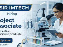 CSIR IMTECH Hiring Project Associate | Life Science Research | Earn upto: Rs.35,000/- + HRA | Apply Now CSIR IMTECH Recruitment offering Project Associate Jobs in life science research