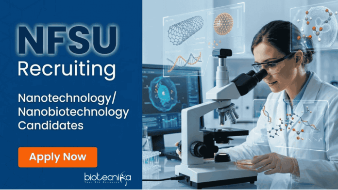 NFSU Apply for NFSU Recruitment: Project Assistant Jobs. Explore Nanotechnology Jobs with ₹20,000 Salary in Forensic Research Field.
