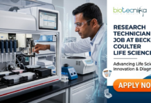 Research Job at Beckman Coulter Life Sciences. Cell Biology, Biotechnology, or Immunology Candidates, Apply Now For Research Technician Role.