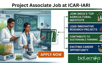 Project Associate Job at ICAR-IARI. Life Sciences Candidates, Apply Now. An Opportunity to work on smart protein project.
