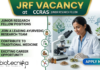 JRF Vacancy at CCRAS-CSMCARI. Masters in Biotechnology & Microbiology Candidates, Apply Now and Earn ₹48,100/- pm.