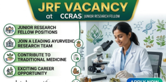 JRF Vacancy at CCRAS-CSMCARI. Masters in Biotechnology & Microbiology Candidates, Apply Now and Earn ₹48,100/- pm.
