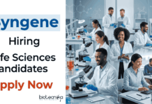 Syngene is Hiring Junior Manager | Apply Now for Biochemistry & Life Sciences Jobs Explore Syngene Careers Life Sciences Jobs in Bangalore. Explore Biochemistry jobs with ELN LIMS and GenAI exposure. Apply Now.