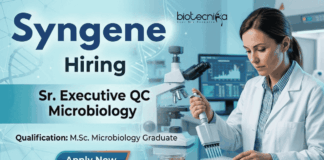 Entry Level Microbiology Jobs – Sr. Executive QC Microbiology at Syngene | Apply Now Entry level microbiology jobs at Syngene in Bangalore for life science students in QC Microbiology