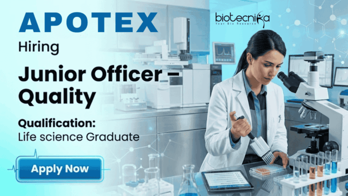 Junior Officer – Quality at Apotex – Life science jobs, QC jobs, and Apotex careers in Bangalore Junior Officer – Quality at Apotex – Life science jobs, QC jobs, and Apotex careers in Bangalore