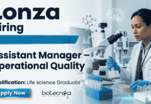 Quality Assurance Jobs at Lonza | Assistant Manager – Operational Quality | Apply Now Assistant Manager Operational Quality at Lonza – Quality Assurance jobs and life science jobs