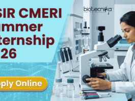 Apply now for CSIR CMERI Summer Internship 2026 – Research & Biotechnology Internship Opportunity