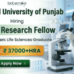 Junior Research Fellow opportunity in life sciences research under CUP recruitment for advanced scientific research careers.