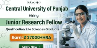 Junior Research Fellow in Life Sciences Research at CUP Recruitment | Apply Now Junior Research Fellow opportunity in life sciences research under CUP recruitment for advanced scientific research careers.