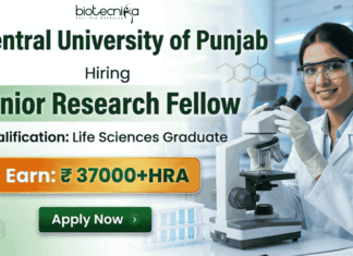 Junior Research Fellow in Life Sciences Research at CUP Recruitment | Apply Now Junior Research Fellow opportunity in life sciences research under CUP recruitment for advanced scientific research careers.