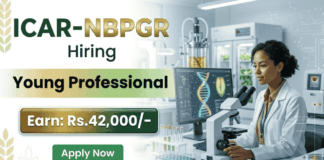 Young Professional opportunity in research jobs under ICAR NBPGR recruitment for agriculture and plant science careers.