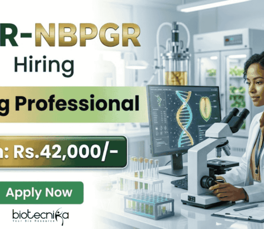 Young Professional opportunity in research jobs under ICAR NBPGR recruitment for agriculture and plant science careers.