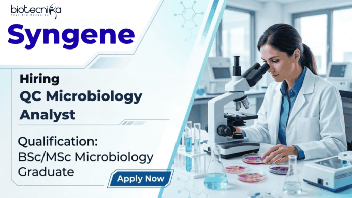 Syngene Careers hiring for Microbiology Jobs | Apply now for Analyst Jobs in Bangalore Syngene Careers hiring for Microbiology Jobs | Apply now for Analyst Jobs in Bangalore
