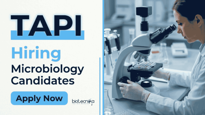 TAPI Apply for Microbiology & Biotechnology Jobs at TAPI. QC Jobs for candidates with Pharma Experience in QC & Microbiological analysis.
