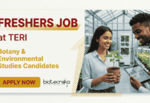 Freshers Research Jobs Opening at TERI | Botany & Environmental Studies Candidates Apply Now Apply for Research Jobs at TERI. Explore Botany Jobs and Project Associate Jobs in Environmental Science, GIS, and Sustainability in Delhi.