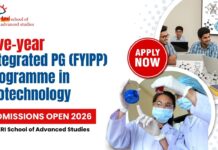 TERI School of Advanced Studies | Five-year Integrated PG Programme (FYIPP) in Biotechnology | Apply Online
