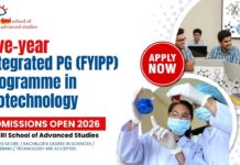 TERI School of Advanced Studies | Five-year Integrated PG Programme (FYIPP) in Biotechnology | Apply Online