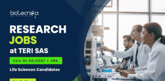 Apply for Project Research Scientist-I Research Jobs at TERI SAS. Great Life Science Career Opportunity in Biotechnology Research.