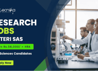 High Paying Research Jobs at TERI SAS | Earn Rs.56,000/- + HRA PM | Apply Now Apply for Project Research Scientist-I Research Jobs at TERI SAS. Great Life Science Career Opportunity in Biotechnology Research.