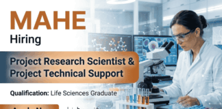 Research Jobs at MAHE Recruitment for Life Sciences Research | Earn upto: Rs. 67,000 + HRA MAHE recruitment opens research jobs in life sciences research under ICMR project