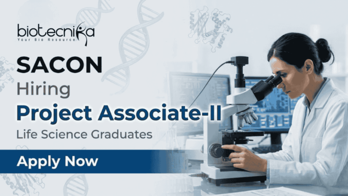 SACON Recruitment 2026 Project Associate Research Jobs for Life Science candidates SACON Recruitment 2026 Project Associate Research Jobs for Life Science candidates