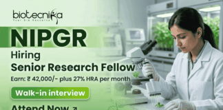 SRF Life Sciences Jobs 2026 at NIPGR | Attend Walk-In-Interview SRF Jobs NIPGR Recruitment 2026 Research Jobs Walk-in Delhi