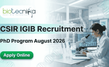 AcSIR-CSIR-IGIB PhD Program August 2026 Admissions Open, Apply Online PhD in life sciences announcement under IGIB PhD Program and csir igib recruitment 2026