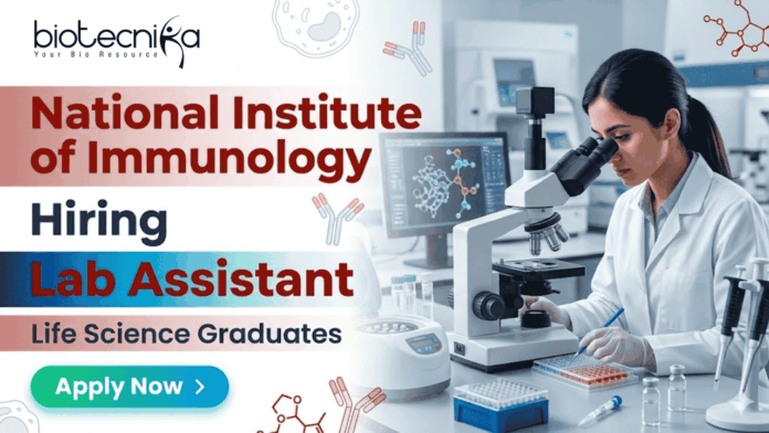 Life Science Jobs at NII Recruitment 2026 for Lab Assistant Job in Delhi Life Science Jobs at NII Recruitment 2026 for Lab Assistant Job in Delhi