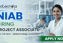NIAB Project Associate Jobs 2026 | Biotechnology Job Opportunity NIAB Recruitment 2026 announces Project Associate Jobs for Biotechnology Job aspirants.