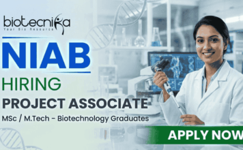 NIAB Project Associate Jobs 2026 | Biotechnology Job Opportunity NIAB Recruitment 2026 announces Project Associate Jobs for Biotechnology Job aspirants.