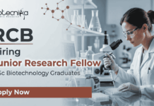 JRF Recruitment 2026 at RCB for Biotechnology Job | Apply Now JRF Recruitment 2026 RCB Recruitment Biotechnology Job Faridabad