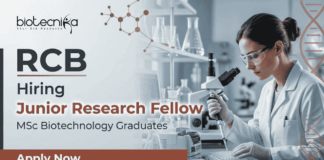JRF Recruitment 2026 at RCB for Biotechnology Job | Apply Now JRF Recruitment 2026 RCB Recruitment Biotechnology Job Faridabad