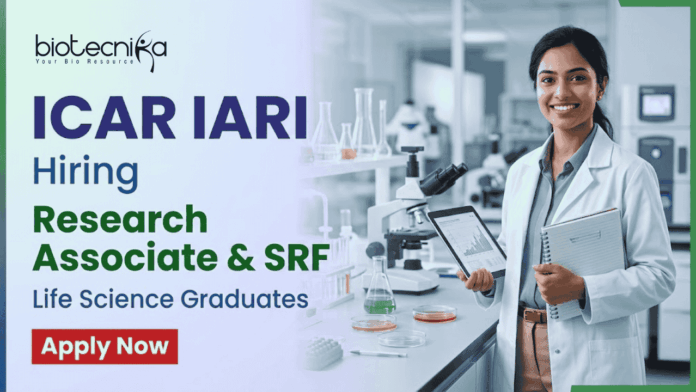 ICAR IARI Recruitment 2026 Research Job Life Sciences RA SRF Vacancy New Delhi ICAR IARI Recruitment 2026 Research Job Life Sciences RA SRF Vacancy New Delhi