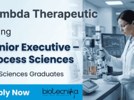 Biotechnology jobs at Lambda Therapeutic Research Senior Executive Process Sciences Lambda careers Life science jobs