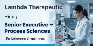 Biotechnology Jobs at Lambda Therapeutic Research | Senior Executive Role | Apply Now Biotechnology jobs at Lambda Therapeutic Research Senior Executive Process Sciences Lambda careers Life science jobs