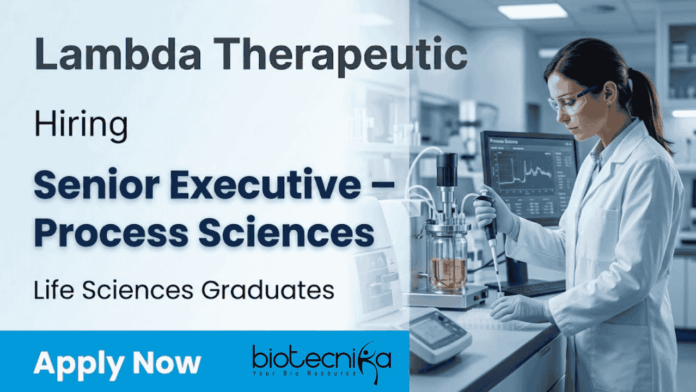 Biotechnology jobs at Lambda Therapeutic Research Senior Executive Process Sciences Lambda careers Life science jobs Biotechnology jobs at Lambda Therapeutic Research Senior Executive Process Sciences Lambda careers Life science jobs