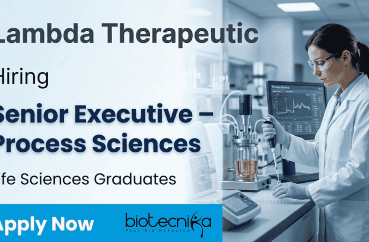 Biotechnology Jobs at Lambda Therapeutic Research | Senior Executive Role | Apply Now Biotechnology jobs at Lambda Therapeutic Research Senior Executive Process Sciences Lambda careers Life science jobs