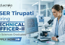 IISER Tirupati Recruitment for Research Jobs 2026 | Agricultural Sciences jobs Apply Now IISER Tirupati recruitment research jobs Technical Officer biotechnology life science