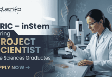 inStem Recruitment 2026 for Project Scientist Jobs in Life Science Research | Apply Now inStem recruitment scientist jobs stem cell life science research Bangalore
