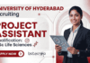 Project Associate Jobs at University of Hyderabad – Life Science Research Opportunity University of Hyderabad announces Project Associate Jobs in Life Science Research