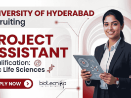 University of Hyderabad announces Project Associate Jobs in Life Science Research