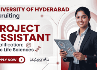Project Associate Jobs at University of Hyderabad – Life Science Research Opportunity University of Hyderabad announces Project Associate Jobs in Life Science Research