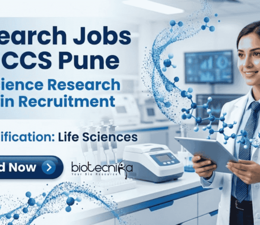 NCCS Pune announces multiple Research Jobs in Life Science Research projects