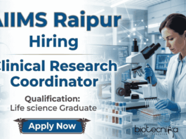 Clinical Research Coordinator Jobs at AIIMS Raipur | Life Science Jobs Apply Now Clinical Research Coordinator Jobs at AIIMS Raipur Recruitment for Life Science Jobs