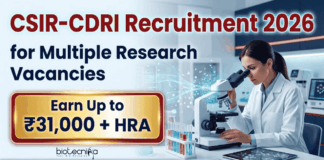 Life Science Research Jobs at CSIR-CDRI | Walk-in | Earn Up to ₹31,000 + HRA CDRI Recruitment 2026: Walk-in for Life Science Research Jobs in Lucknow