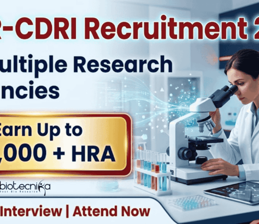 CDRI Recruitment 2026: Walk-in for Life Science Research Jobs in Lucknow