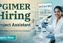 Project Assistant Job at PGIMER Recruitment 2026 | Life Science Jobs | Apply Now