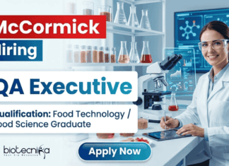 Food Technology Jobs at McCormick | QA Executive Role | Apply Now McCormick Hiring QA Executive | Food Technology Jobs